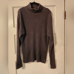 American Eagle Men's Sweater, Vintage Gray Green Ribbed, 100% Cotton, Sz L GUC